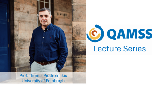 Head shot of Prof. Themis Prodromakis next to the QAMSS logo and "Lecture Series"