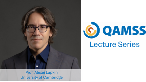Head shot of Prof. Alexei Lapkin next tot the QAMSS logo and "Lecture Series"