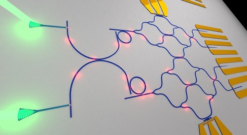 Abstract image of a photonics chip